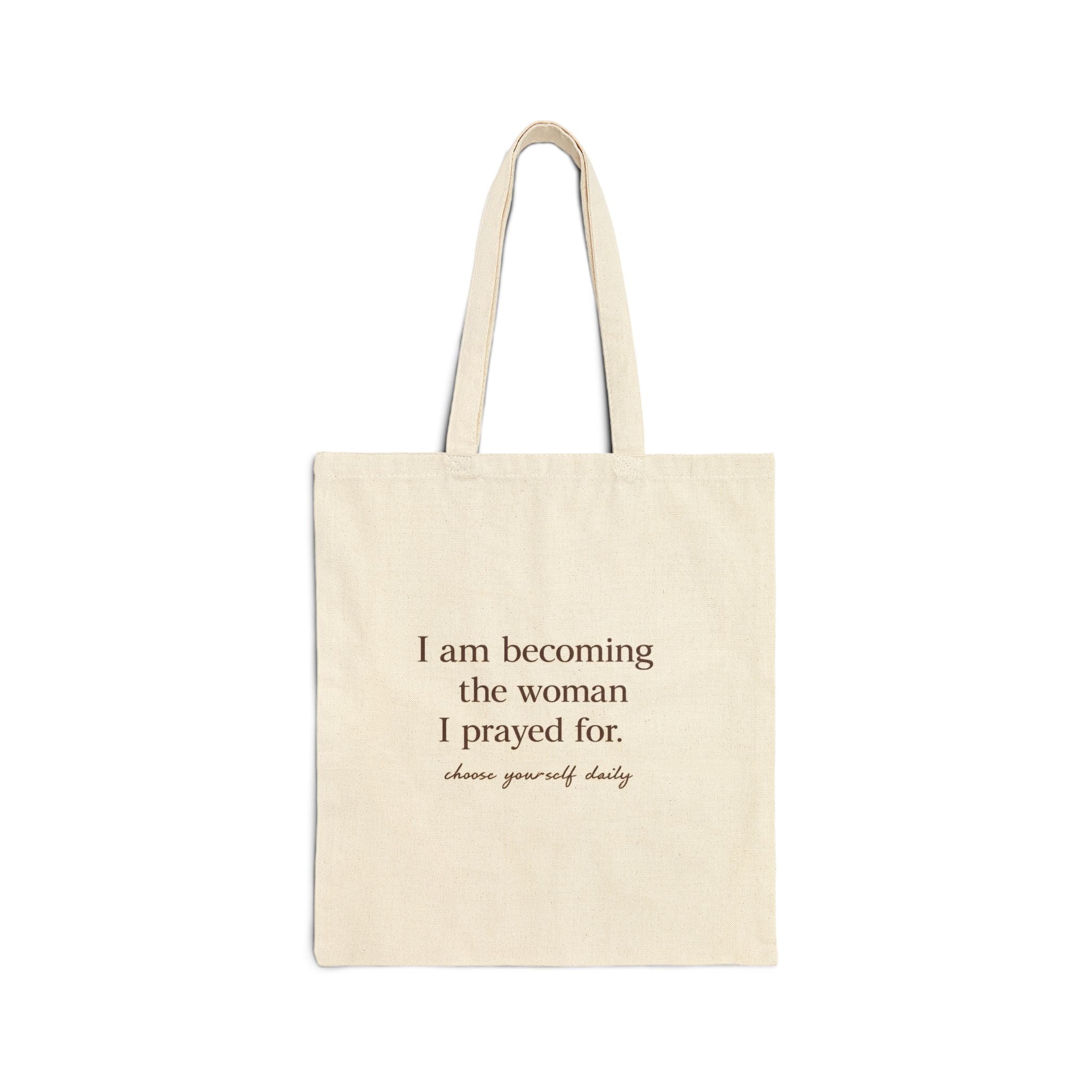 Becoming Her Inspirational Cotton Tote Bag