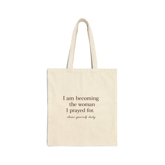 Becoming Her Inspirational Cotton Tote Bag