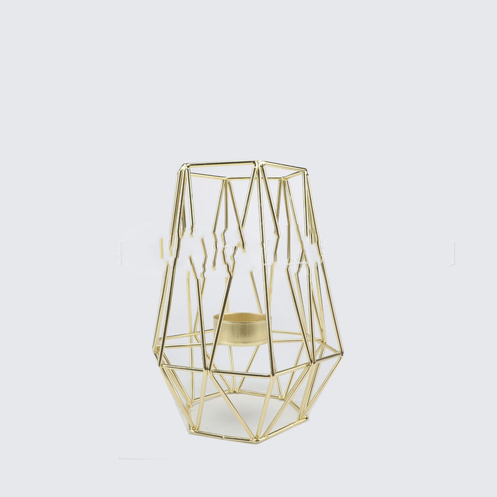 Elegant Gold Geometric Candle Holder