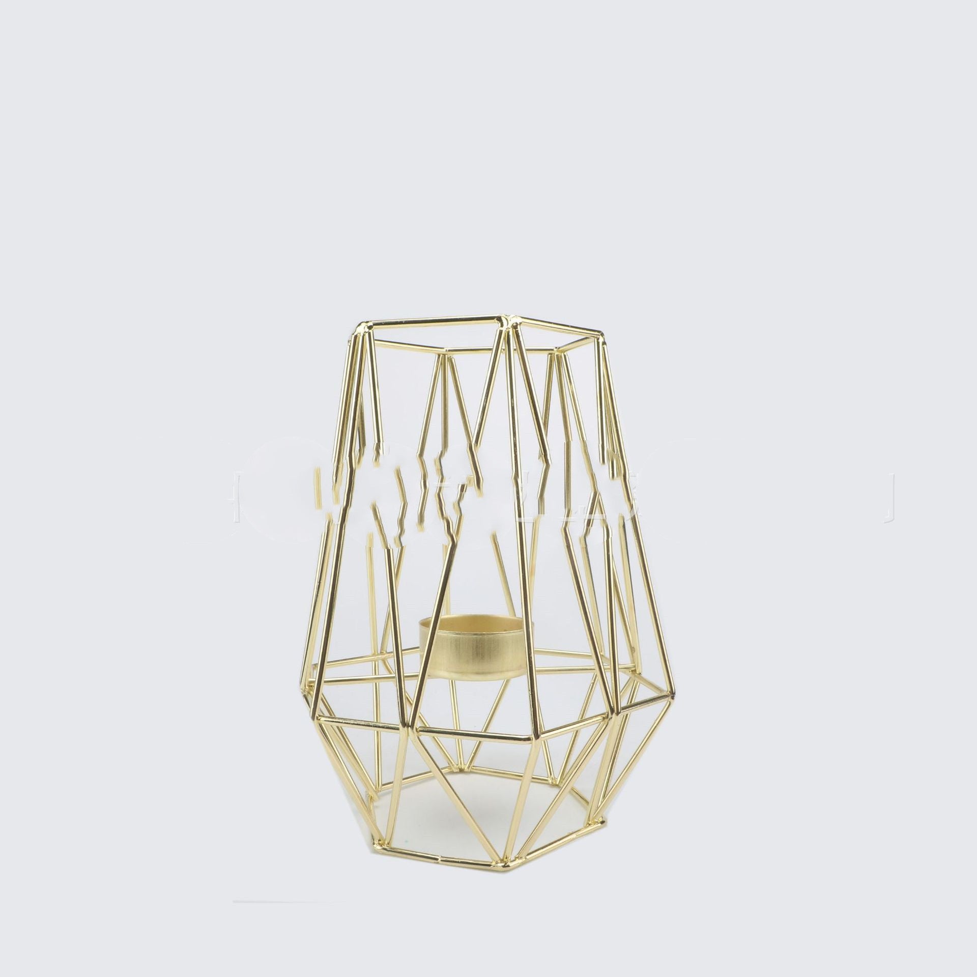 Elegant Gold Geometric Candle Holder