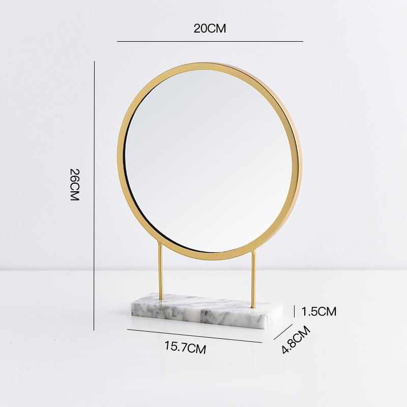 Marble round vanity mirror