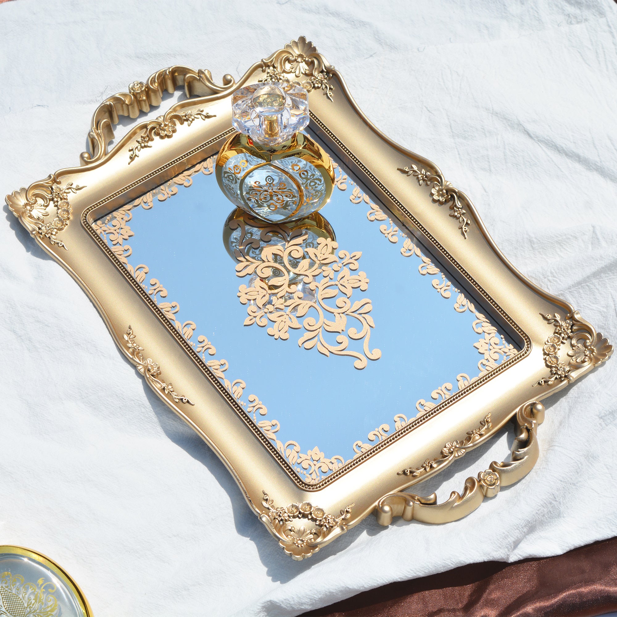 Luxury Vanity Mirror Jewelry Tray