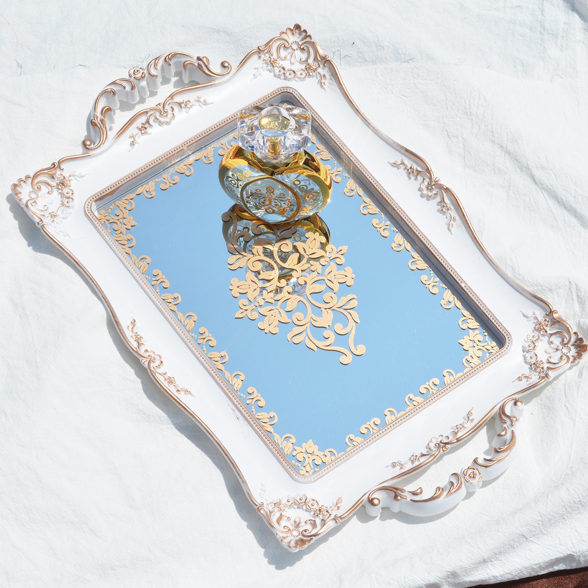 Luxury Vanity Mirror Jewelry Tray