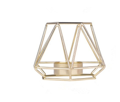 Elegant Gold Geometric Candle Holder