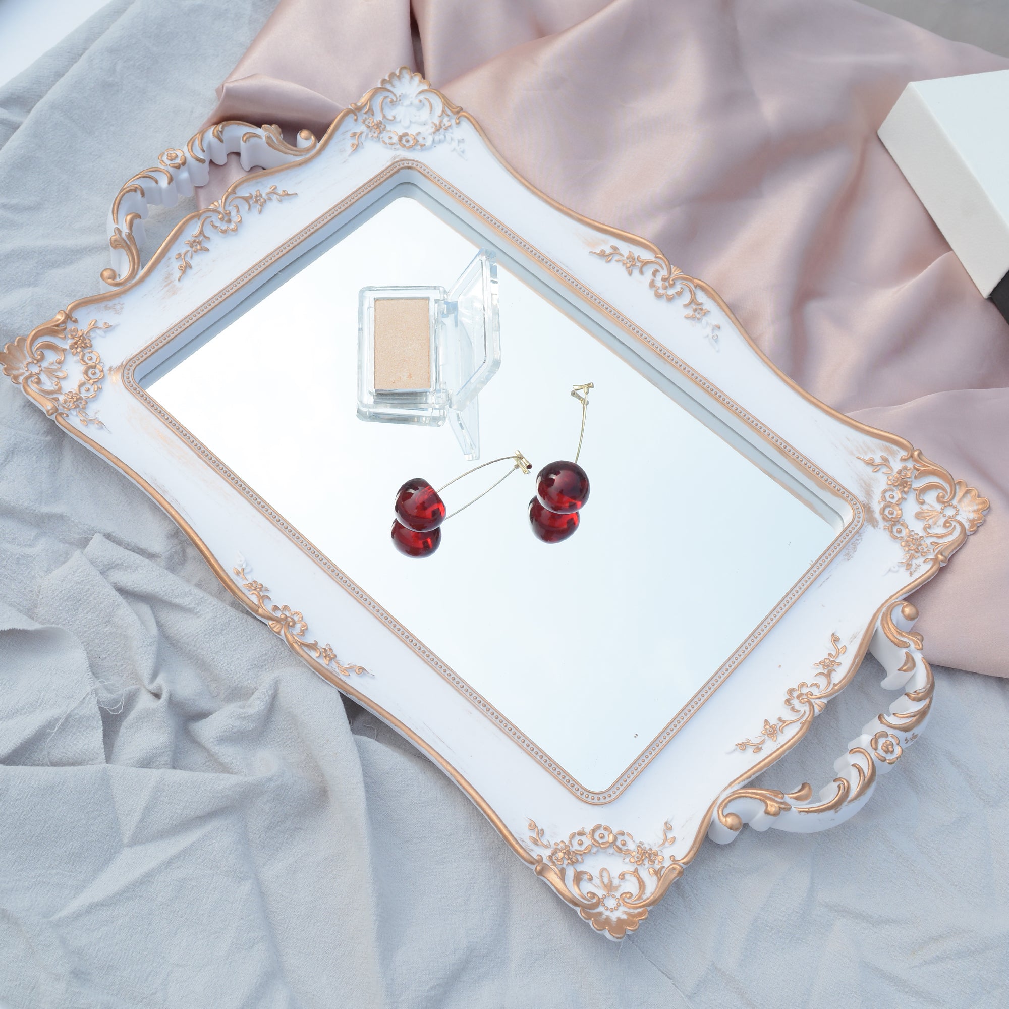 Luxury Vanity Mirror Jewelry Tray