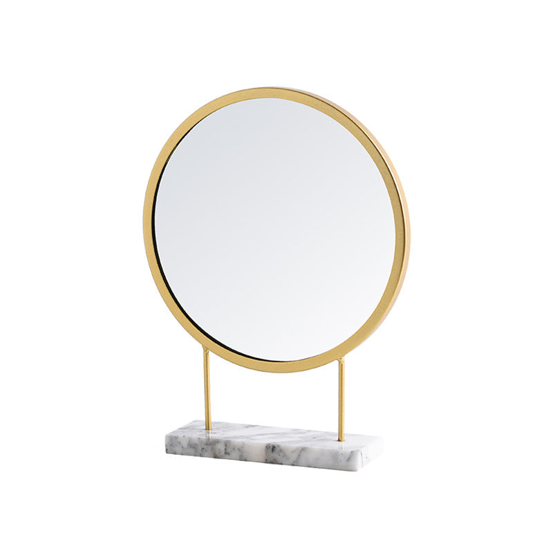 Marble round vanity mirror