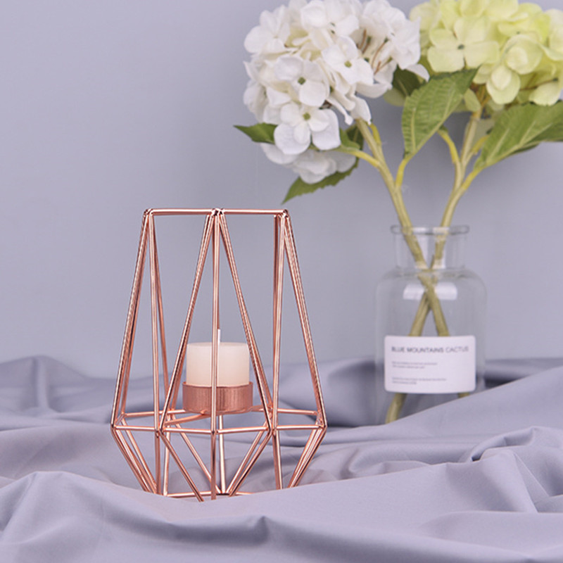 Elegant Gold Geometric Candle Holder