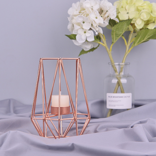 Elegant Gold Geometric Candle Holder