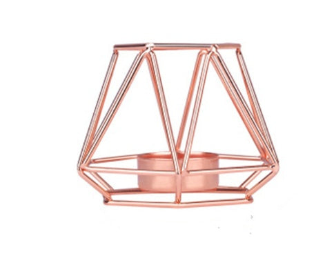 Elegant Gold Geometric Candle Holder
