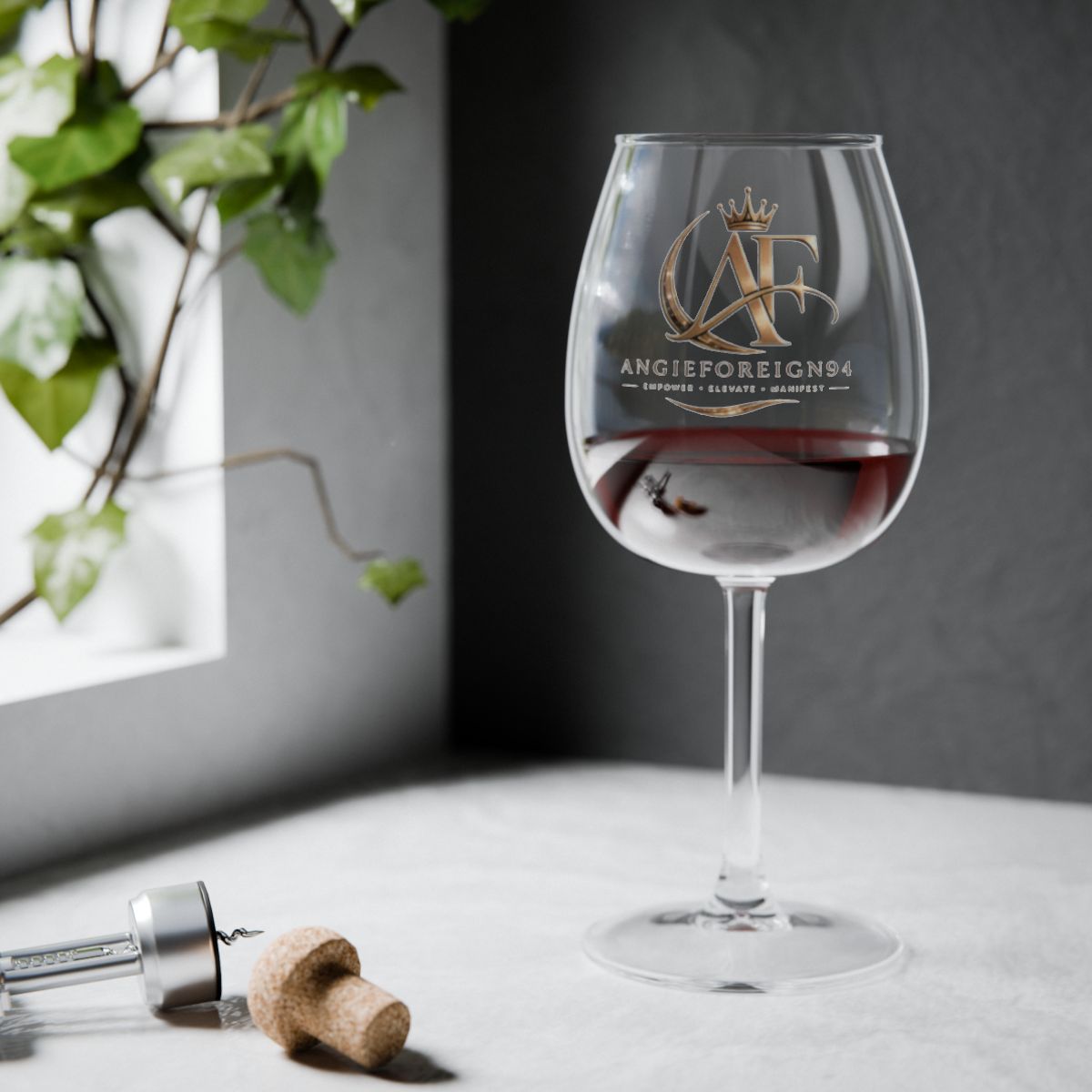 Soft Life Elegant Monogram Wine Glass ✨