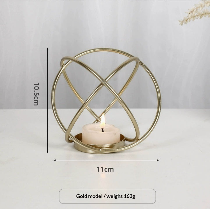 Elegant Gold Geometric Candle Holder